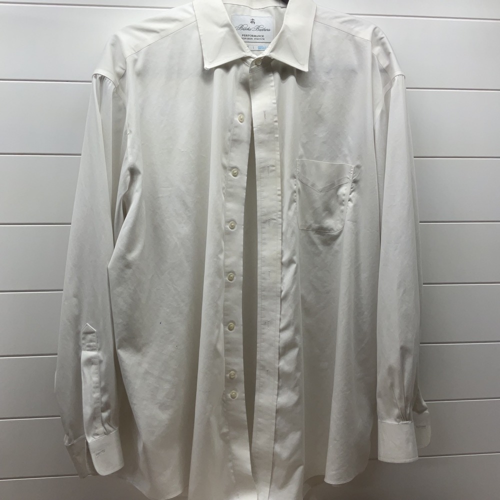 Brooks Brothers Madison Fit Performance Non-Iron Stretch Shirt White 16.5 34